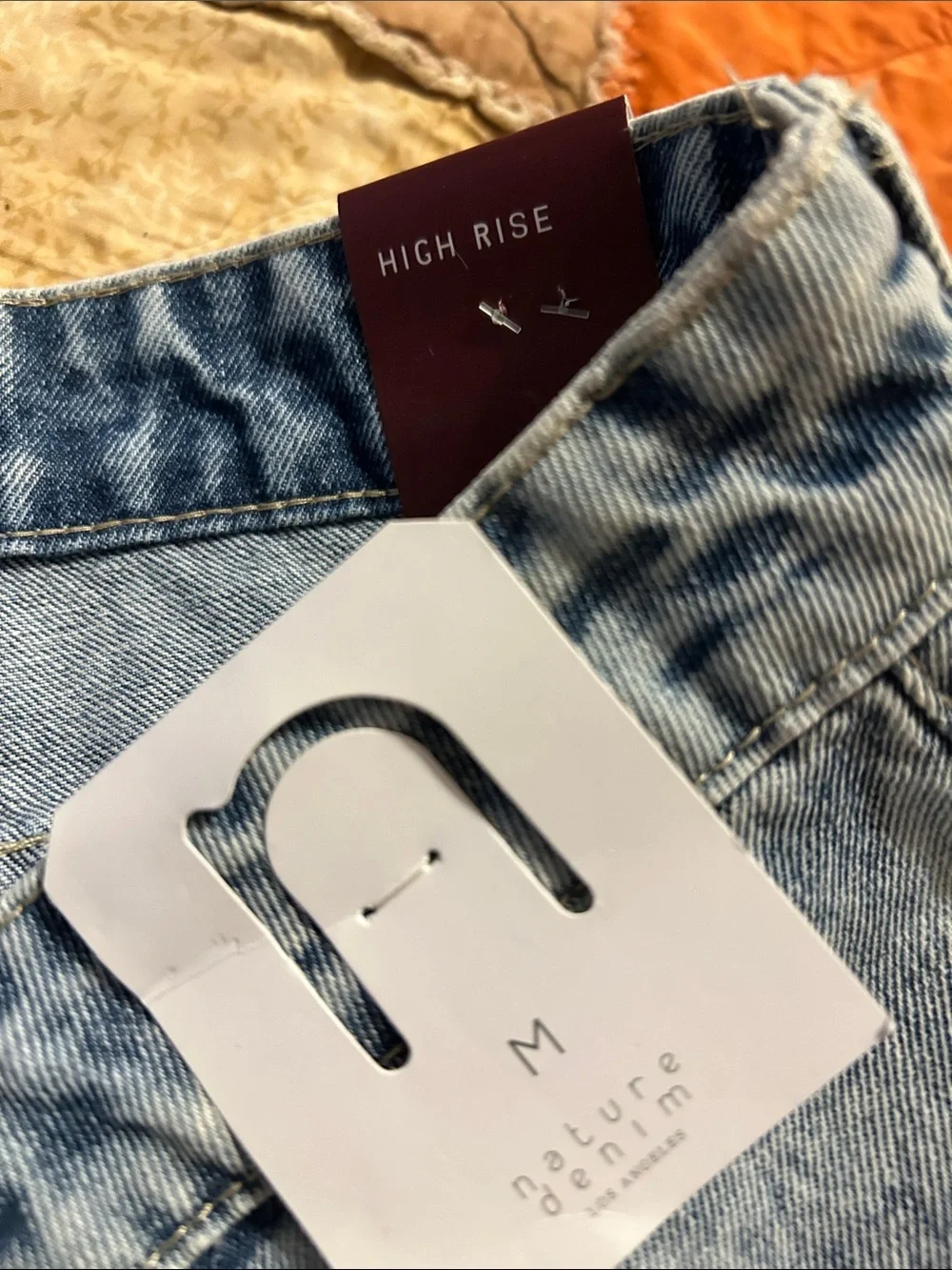 Nature Denim High-Rise Distressed Blue Ombre Denim Shorts